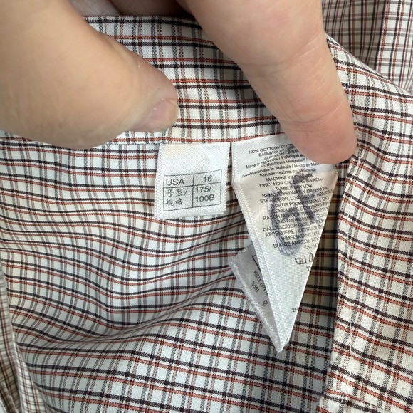 Brooks Brothers Regent Shirt 16 32 Brown White Check Non Iron Supima Cotton - Picture 6 of 9